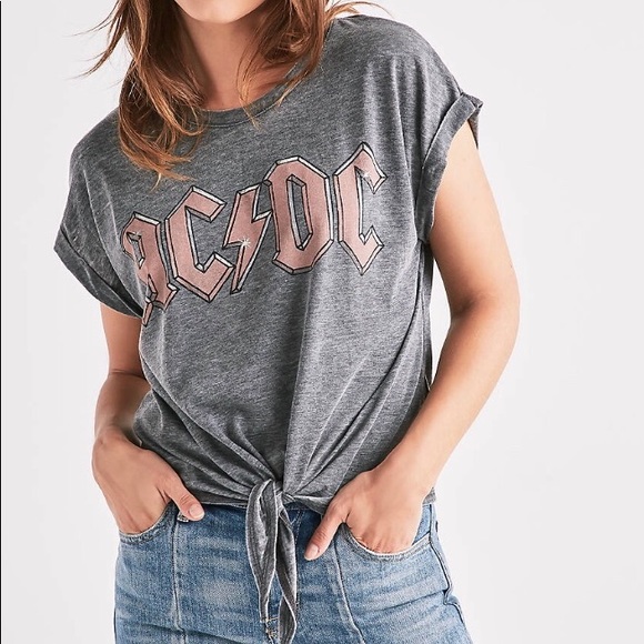 Lucky Brand Tops - NEW Graphic AC/DC front tie T-shirt